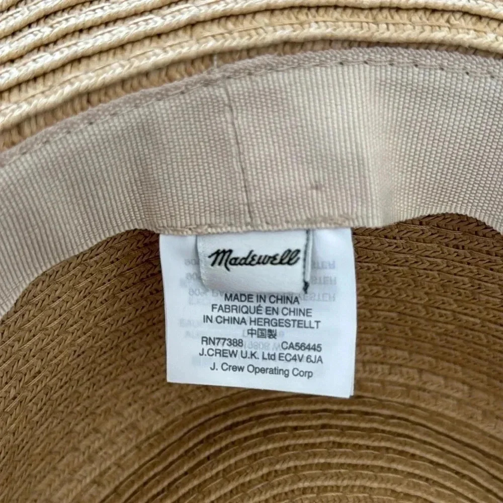 Madewell Packable Mesa Straw Hat Size S/M Vacation Tropical Resortwear Beach
